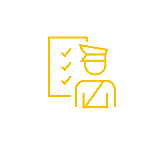 Officer checking fuel quality based on regulation